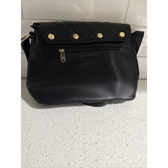 Oneoddbird Black Flap Shoulder Bag Crossbody Purse w/ 3 Interchangeable Flaps - Picture 6 of 14